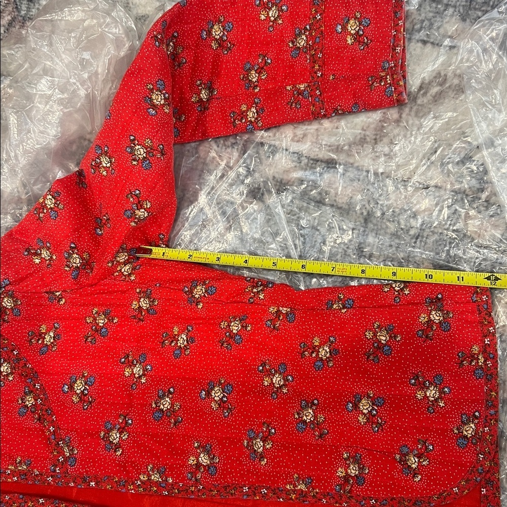 Vintage Cleveland Street Red Floral 1970s Embroidered Women's Jacket size 5. - Picture 10 of 11